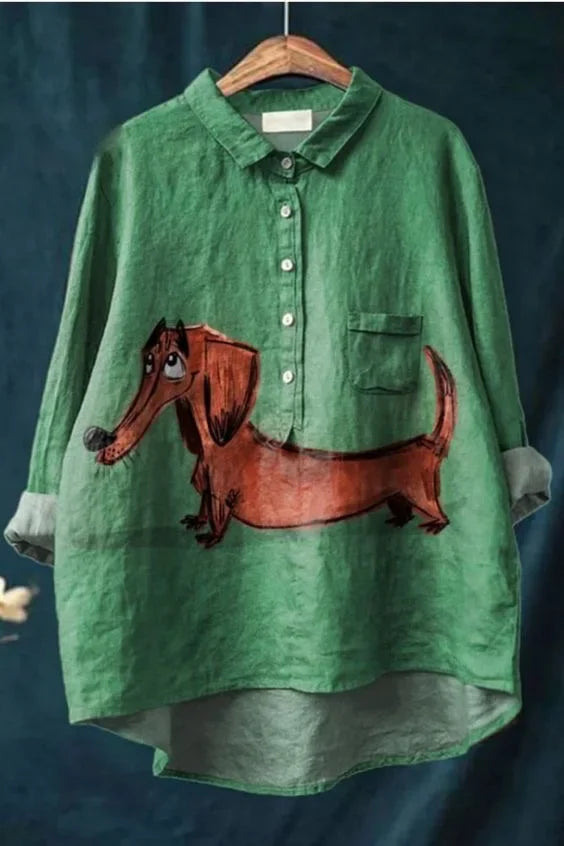 Sofia | Blouse with dog print