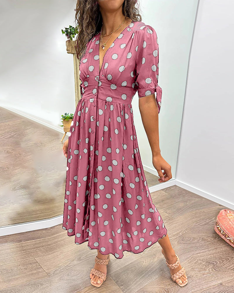 Monica | Elegant polka dot dress