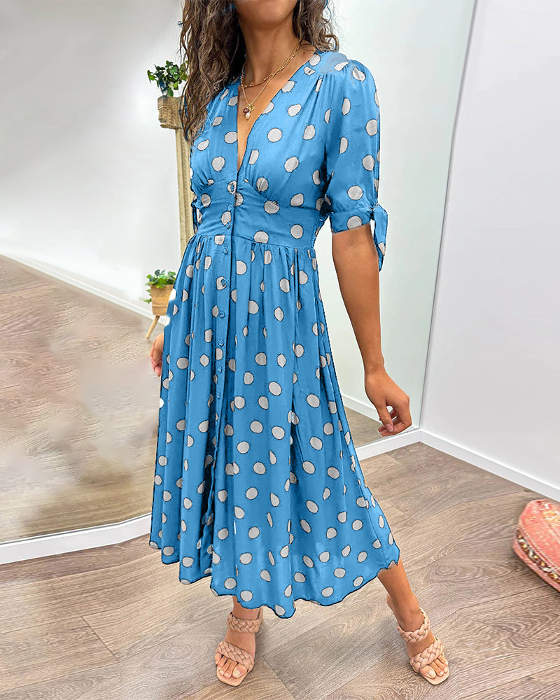 Monica | Elegant polka dot dress