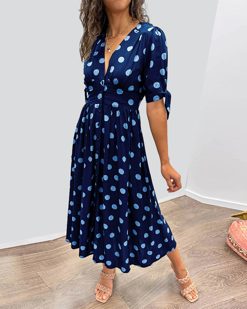 Monica | Elegant polka dot dress
