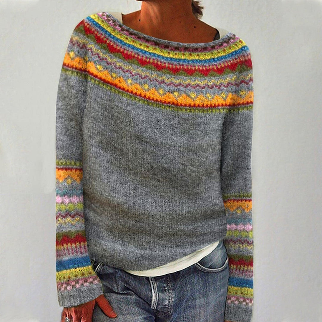 FEM - Handcrafted Multicolor Yoke Wool Jumper