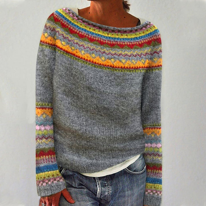 FEM - Handcrafted Multicolor Yoke Wool Jumper