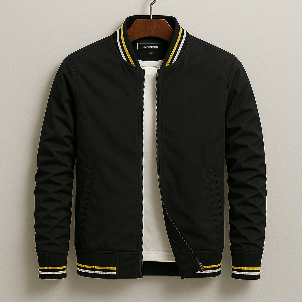 Chez Monsieur | Elegant Striped Bomber Jacket