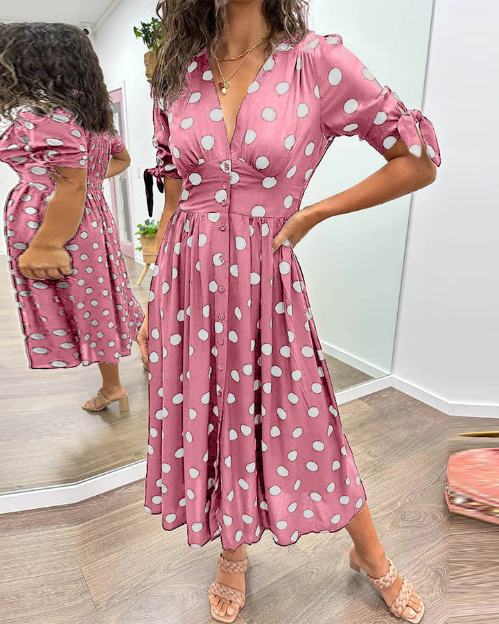 Monica | Elegant polka dot dress