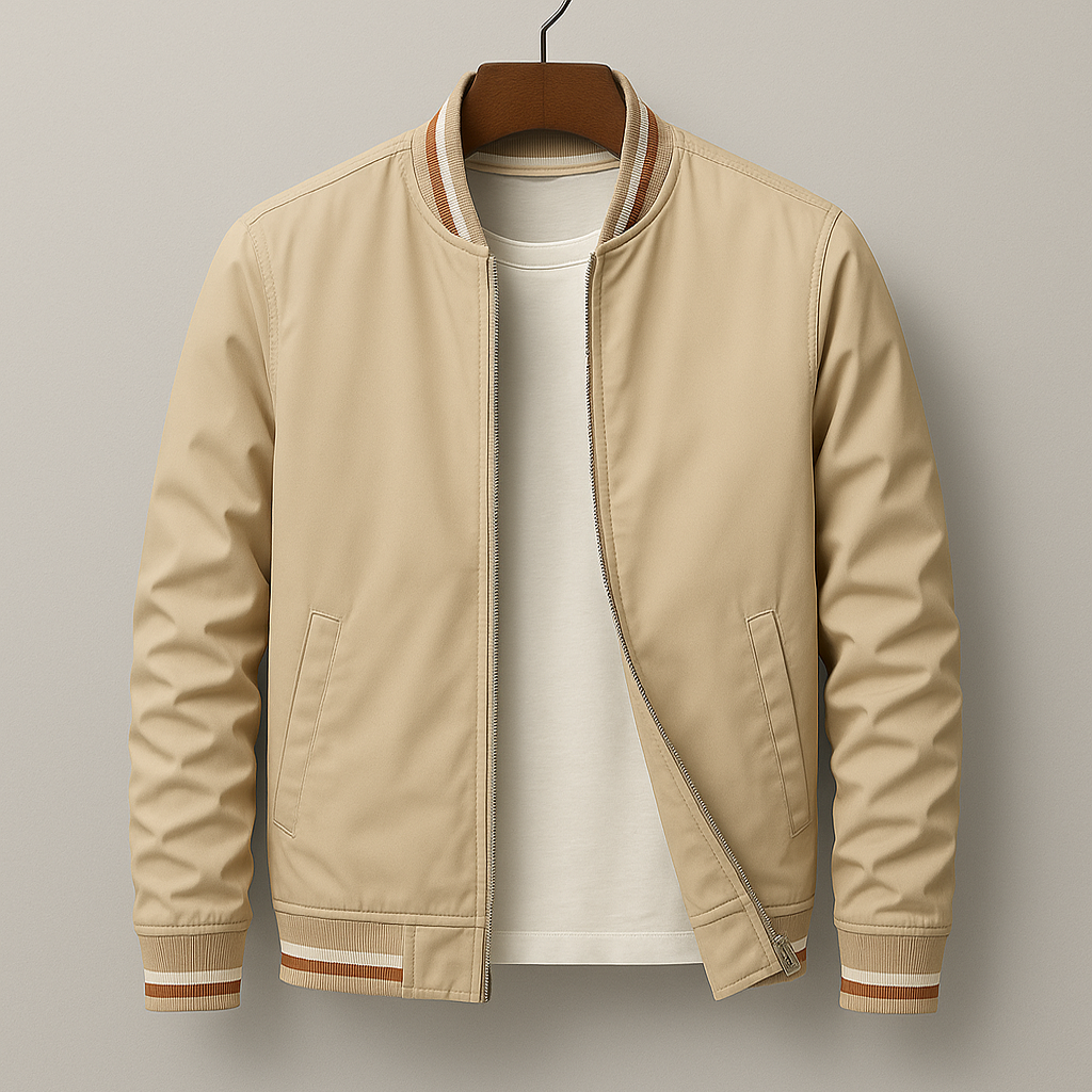 Chez Monsieur | Elegant Striped Bomber Jacket