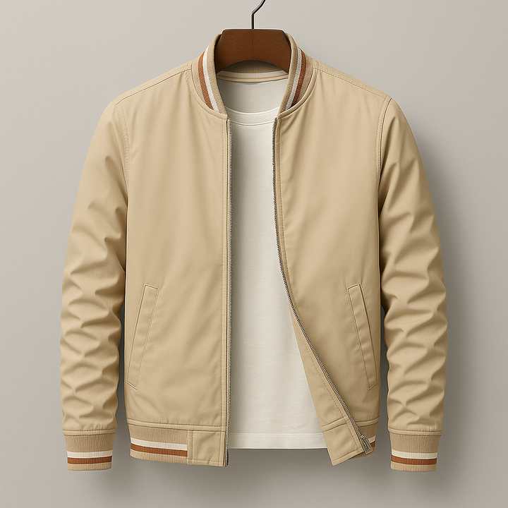 Chez Monsieur | Elegant Striped Bomber Jacket