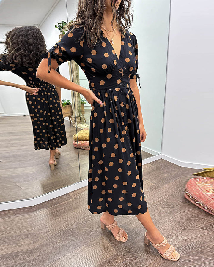 Monica | Elegant polka dot dress