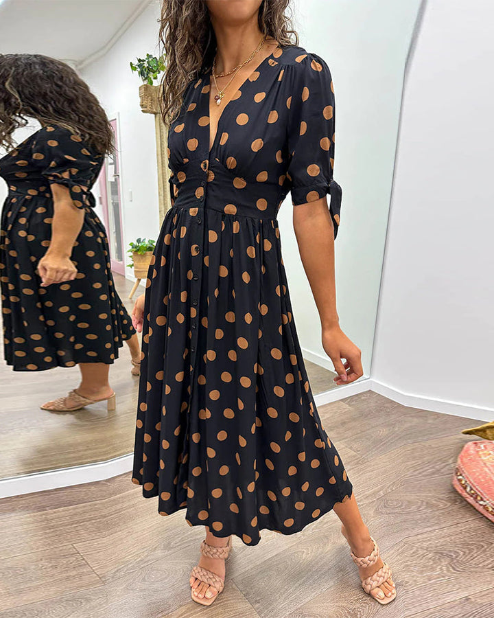Monica | Elegant polka dot dress
