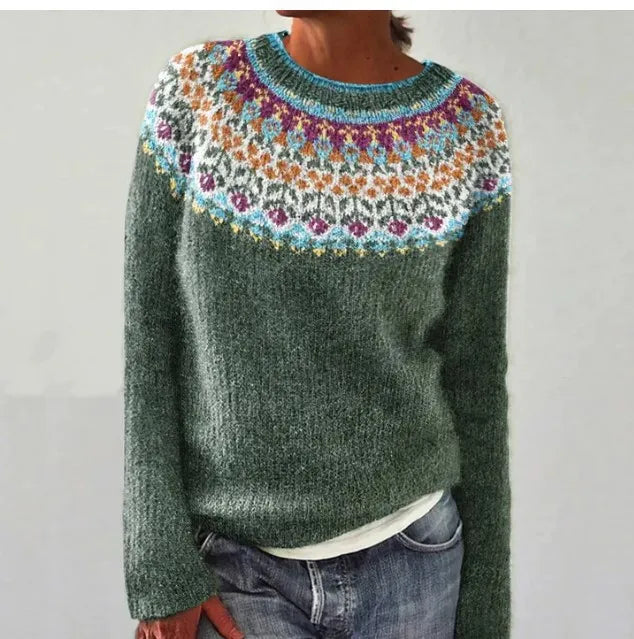 FEM - Handcrafted Multicolor Yoke Wool Jumper