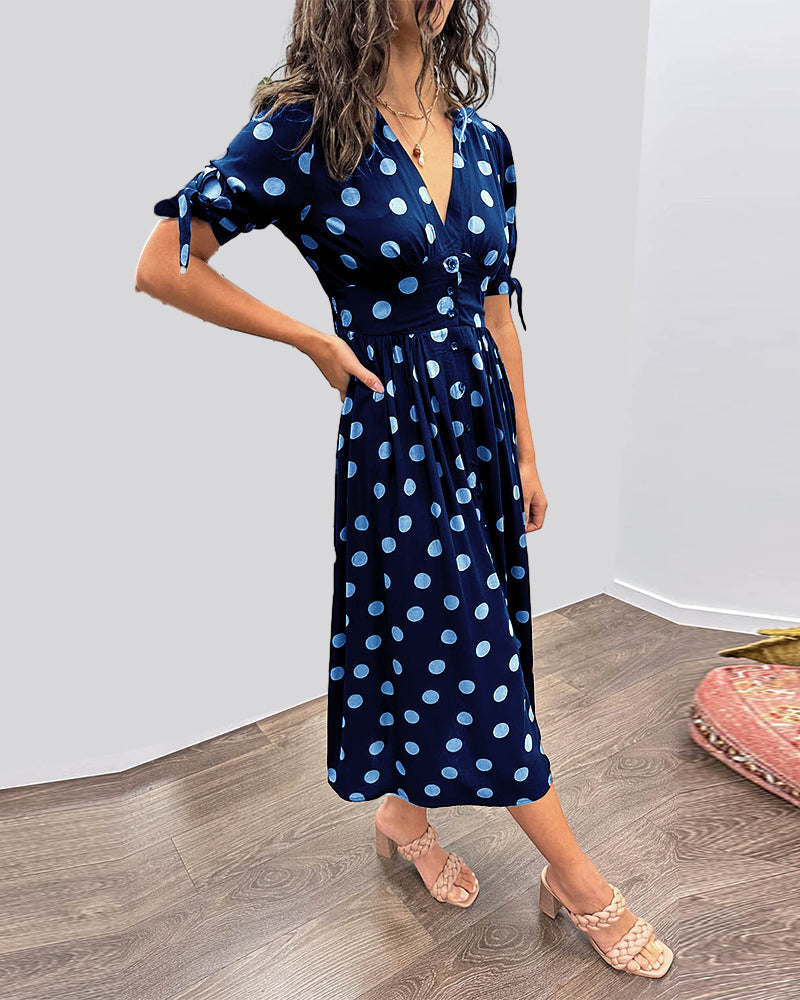 Monica | Elegant polka dot dress