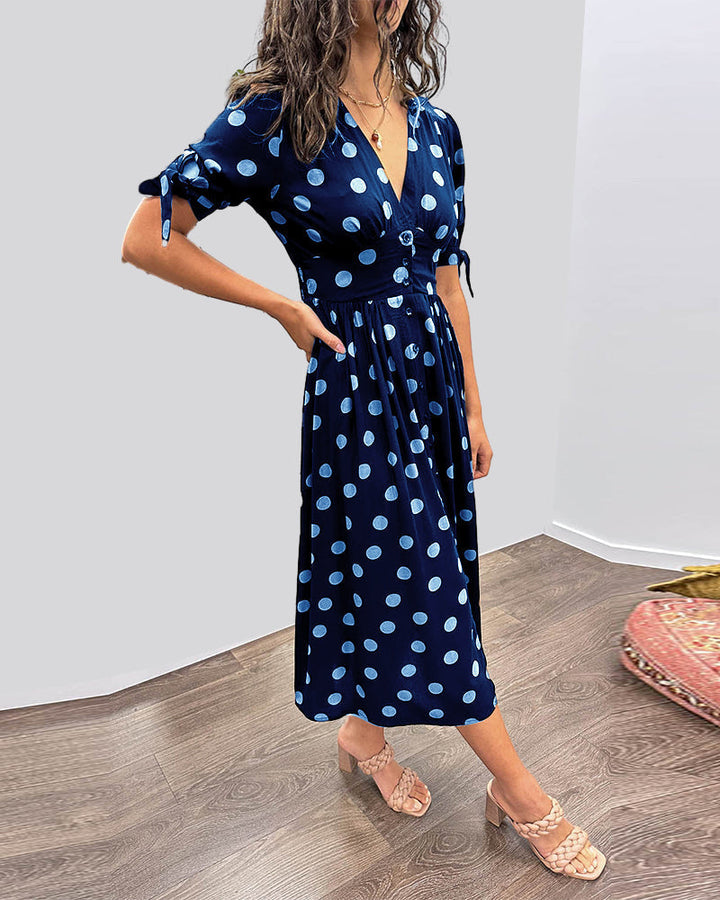 Monica | Elegant polka dot dress