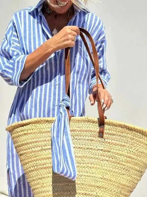 Éliane | Striped dress with collar