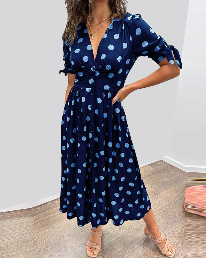 Monica | Elegant polka dot dress