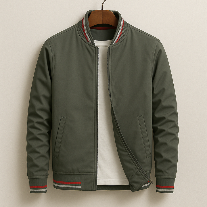 Chez Monsieur | Elegant Striped Bomber Jacket