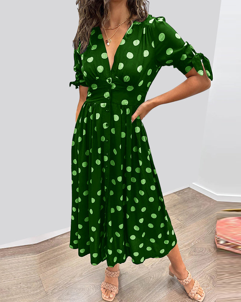Monica | Elegant polka dot dress