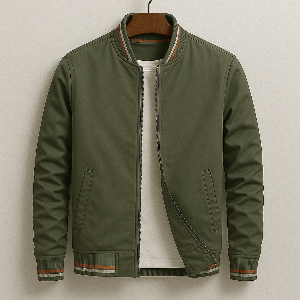 Chez Monsieur | Elegant Striped Bomber Jacket