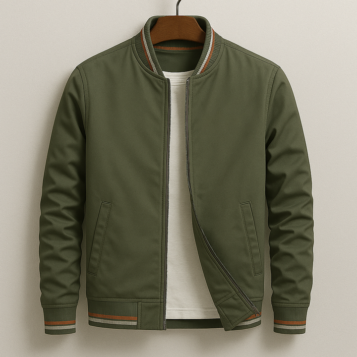 Chez Monsieur | Elegant Striped Bomber Jacket