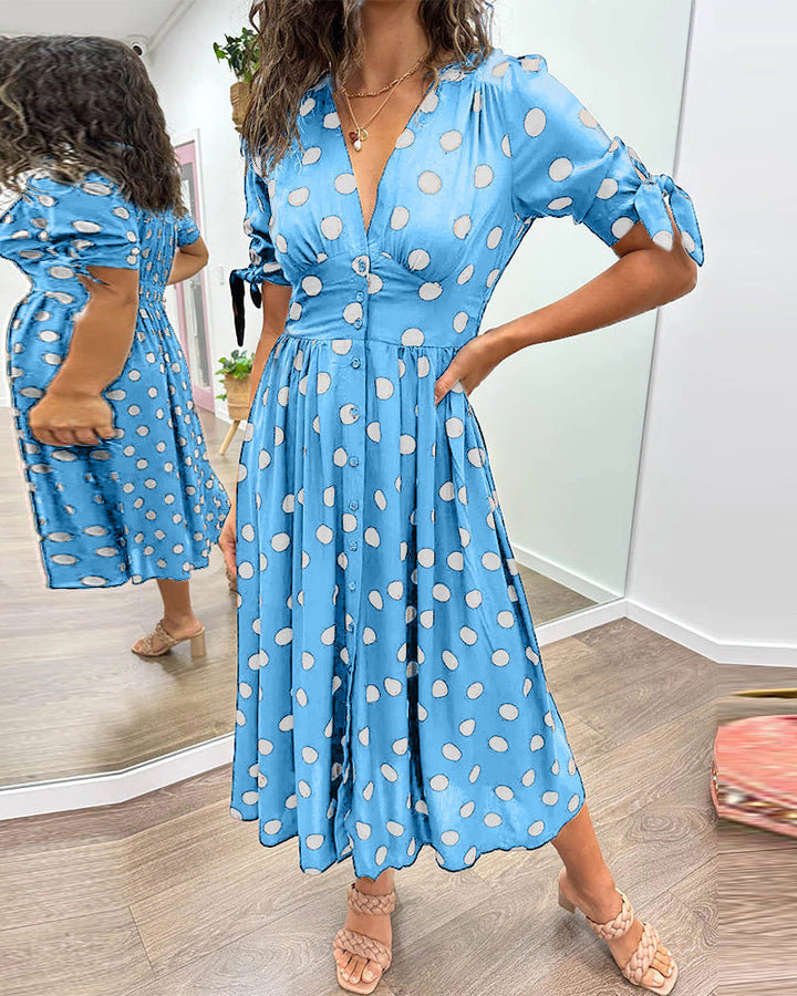 Monica | Elegant polka dot dress