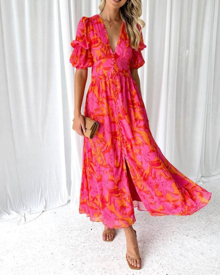 Alva | Maxi dress with puff sleeves