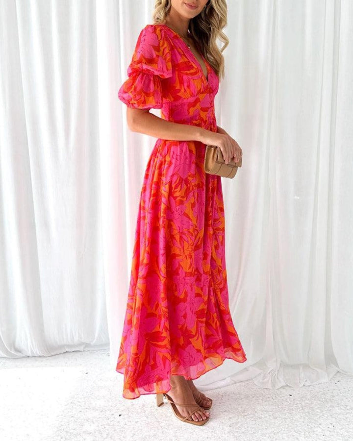 Alva | Maxi dress with puff sleeves