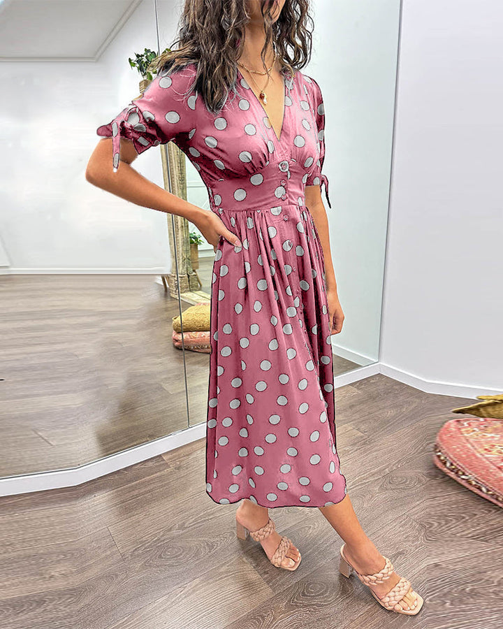 Monica | Elegant polka dot dress