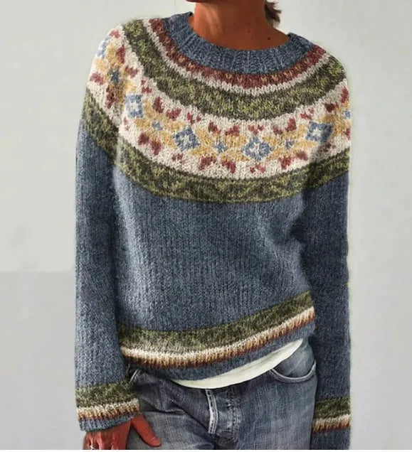 FEM - Handcrafted Multicolor Yoke Wool Jumper