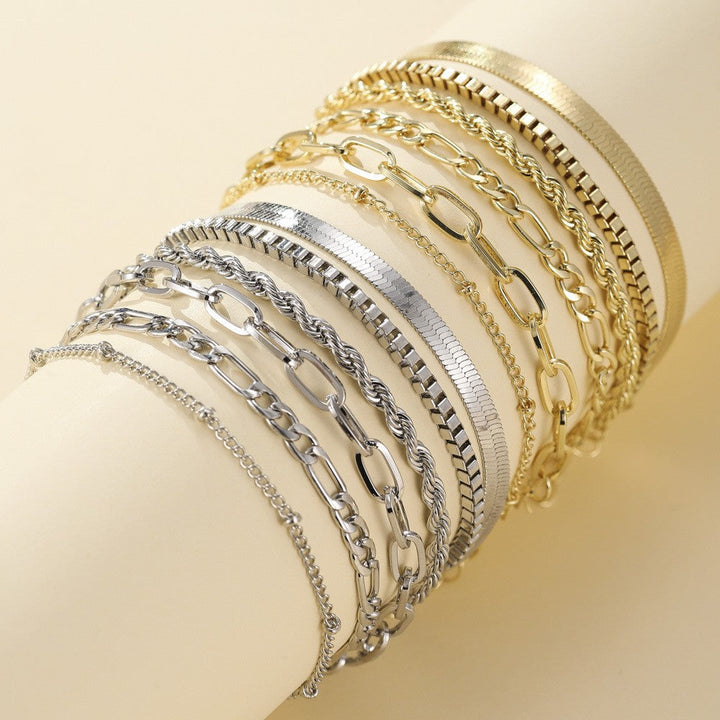 Mia | Bracelet Set - 5 Piece Chain Collection