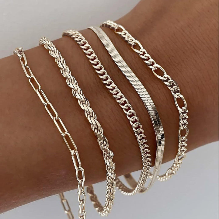 Mia | Bracelet Set - 5 Piece Chain Collection