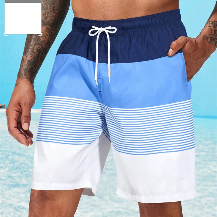 Jack | Men's Striped Quick-Dry Beach Shorts with Elastic Waistband