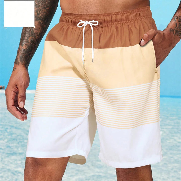 Jack | Men's Striped Quick-Dry Beach Shorts with Elastic Waistband