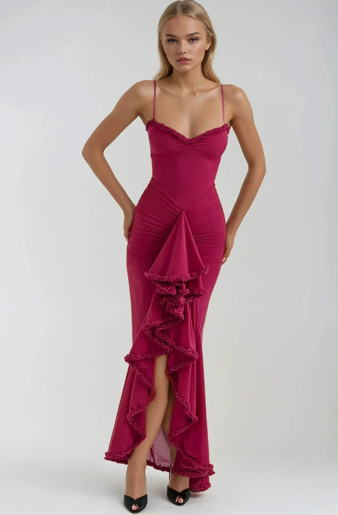 Clarissa | Yellow mesh maxi dress