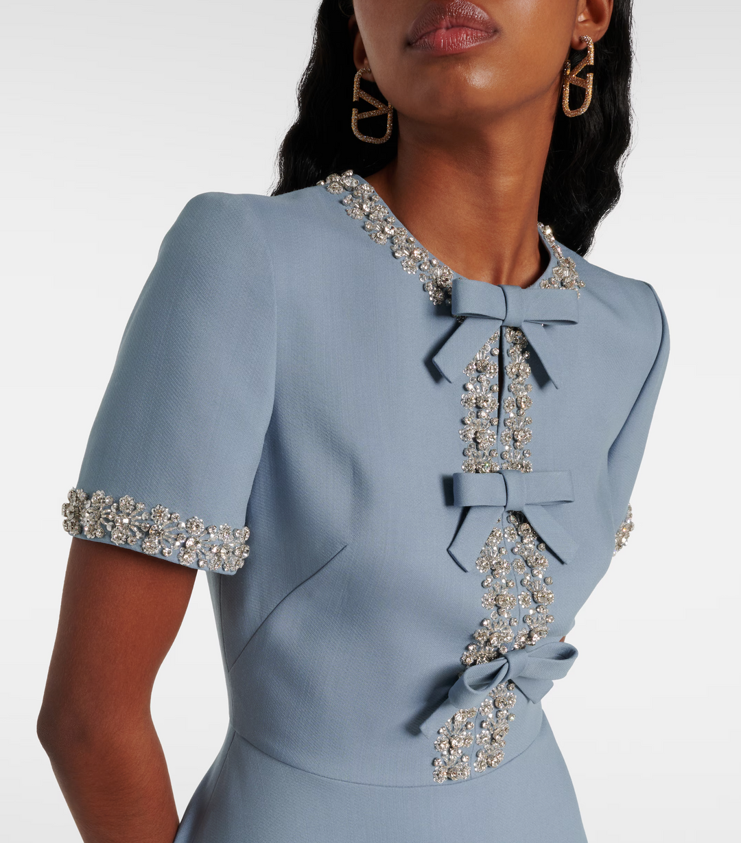 Raffaella | Flared dress with bows and beads