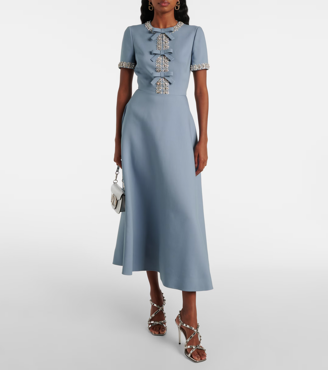 Raffaella | Flared dress with bows and beads