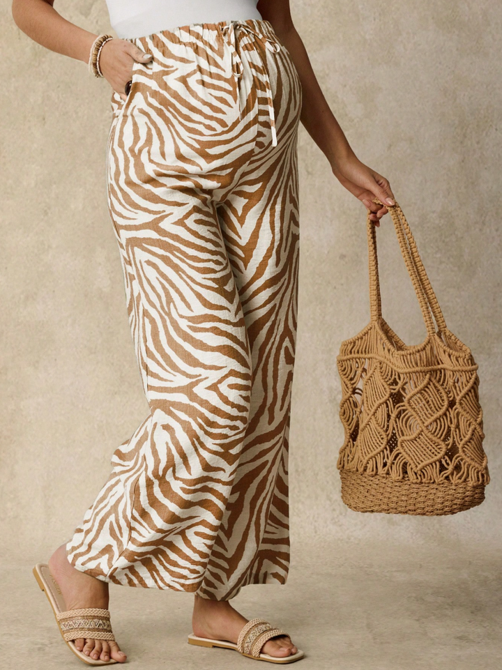 Zebra Print Maternity Wide Leg Pants