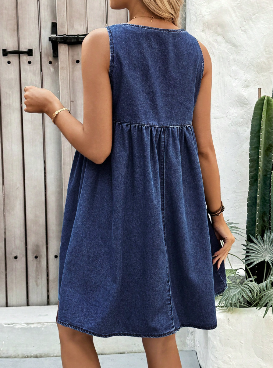 Women’s Sleeveless Maternity Denim Dress