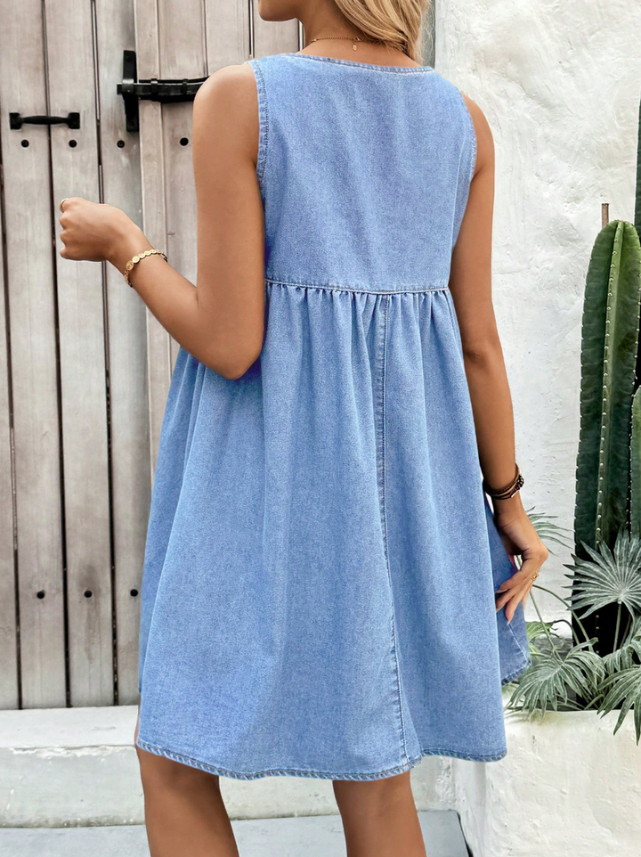 Women’s Sleeveless Maternity Denim Dress