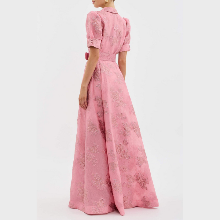 Beatrice | Pink dress with puff sleeves