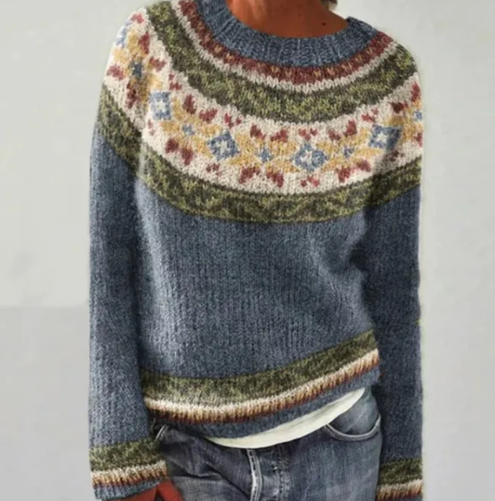 FEM - Handcrafted Multicolor Yoke Wool Jumper