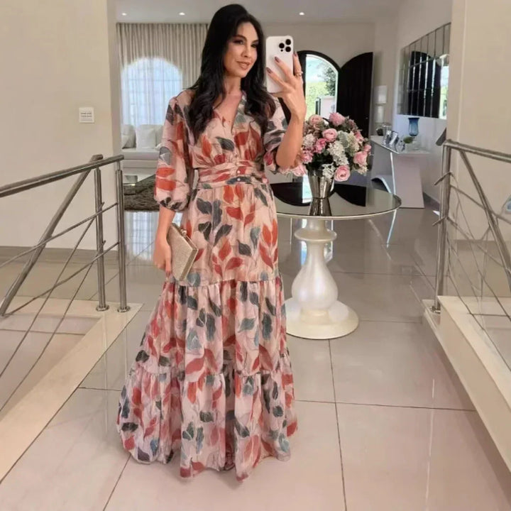 Camille | Long floral dress with comfortable fit for elegant days