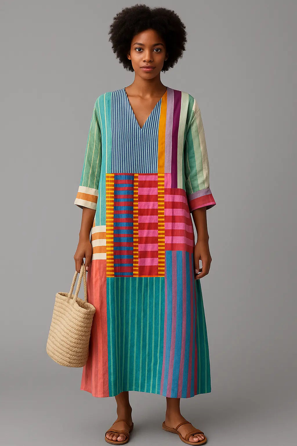 Jeanine | Dress with geometric patterns