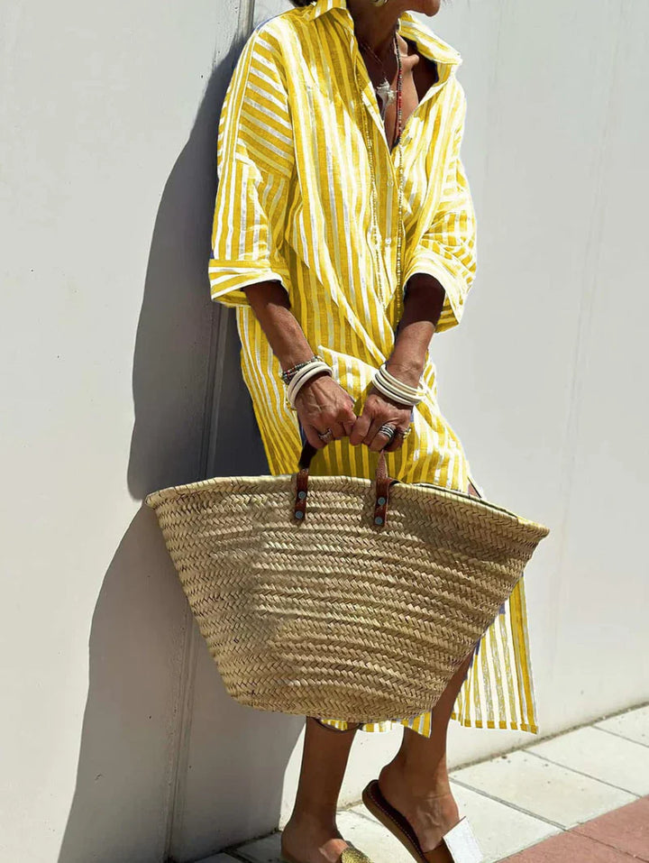 Éliane | Striped dress with collar