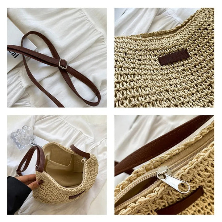 Straw crossbody bag