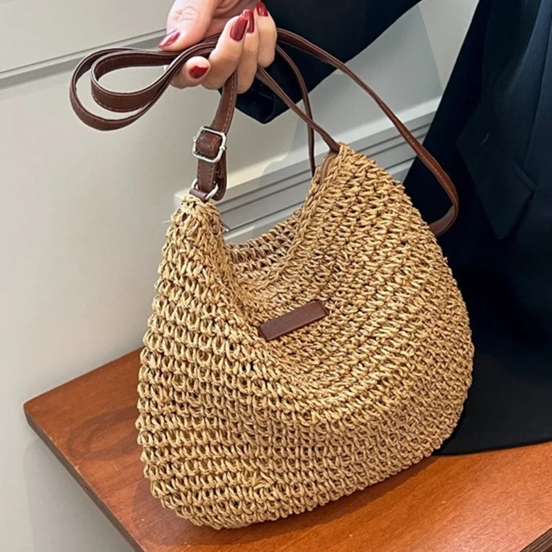 Straw crossbody bag