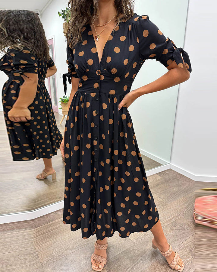 Monica | Elegant polka dot dress
