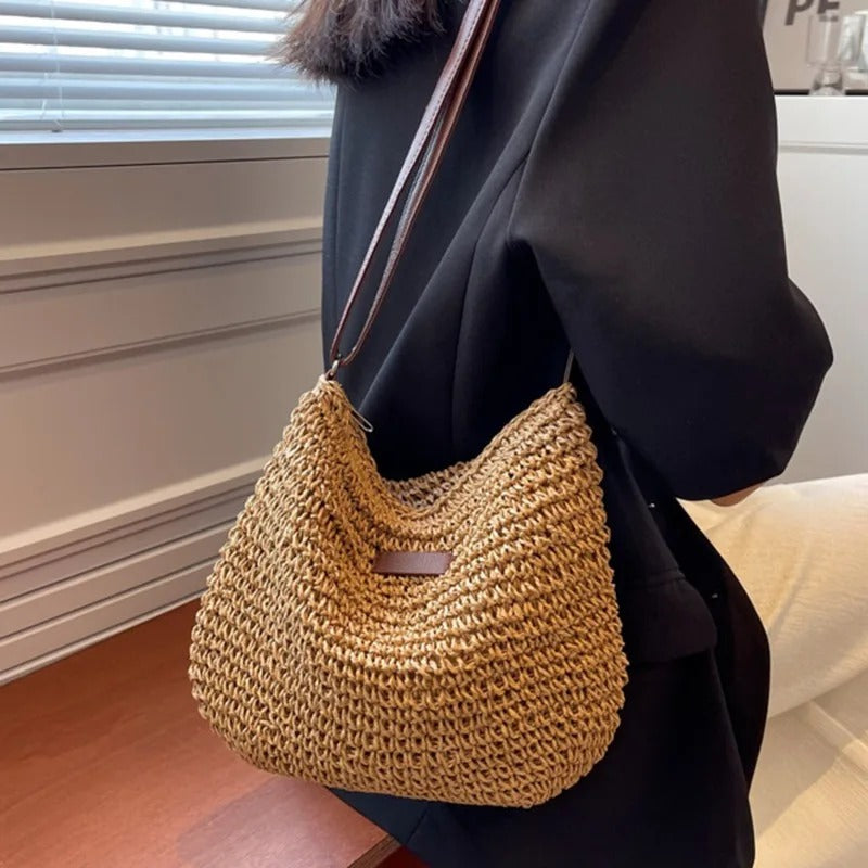 Straw crossbody bag